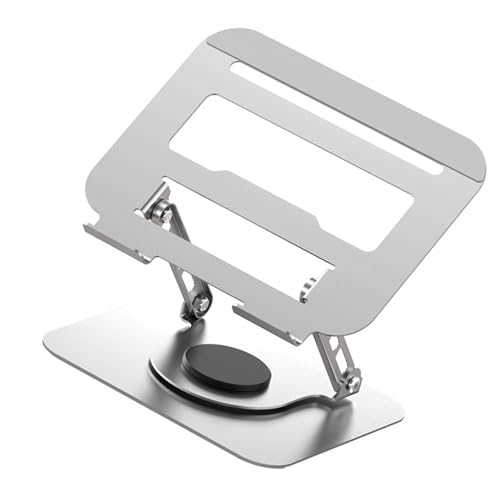 Laptop Bracket Tablet Multifunctional Desktop Lazy 360 Degree Rotation Foldable Stand Ergonomic Adjustable Notebook Holder - color: Silver