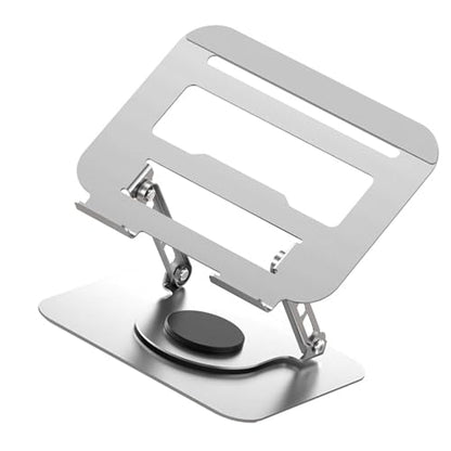 Laptop Bracket Tablet Multifunctional Desktop Lazy 360 Degree Rotation Foldable Stand Ergonomic Adjustable Notebook Holder - color: Silver