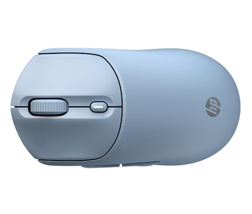 HP 400 Quiet Wireless Mouse, Dual Bluetooth & 2.4GHz, Soft Silicone, Quiet Clicks, Microsoft Wheel, 24-Month Battery, 6000 DPI, Ambidextrous, Eco-Friendly Design, Multi-OS, Blue - color: Blue