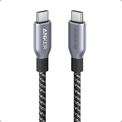 Anker Prime USB C to USB C Cable, 240W Fast Charging Durable Cable (3 ft) | USB 2.0 Upcycled Braided Nylon, 100-Year Bend Durability for iPhone 17 / 17 Pro / 17 Pro Max, MacBook, Galaxy, and More - size: 3FT