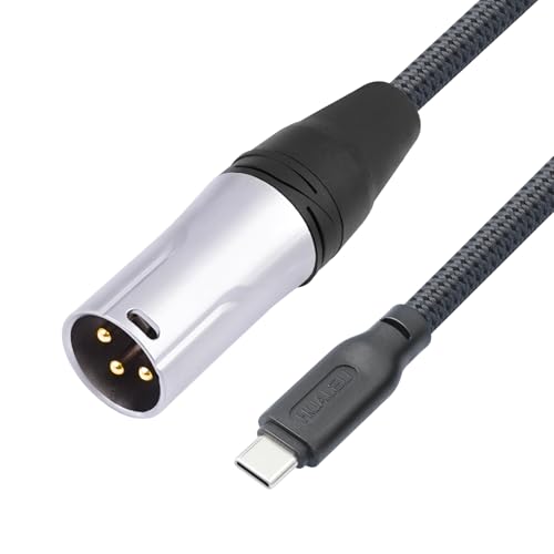 6.6FT USB C to XLR Male Output Audio Cable,USB C to Mixer XLR Male Cable,USB Type-C 24Bit/96Khz Digital Audio Cable for Mixers,Speakers,Power amplifiers - color: 6.6Feet