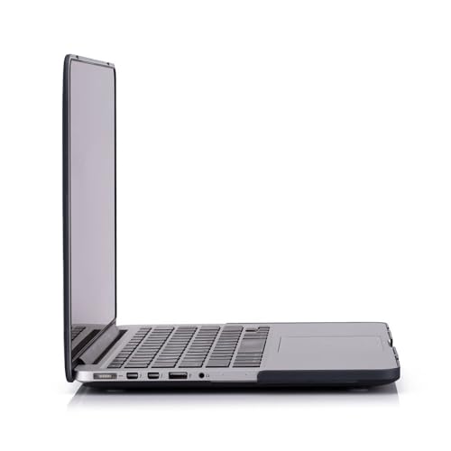 RUBAN Case For MacBook Retina Pro 15 inch A1398 (2015-2012) , Plastic Smooth Matte Hard Case Shell with TPU Keyboard Cover, Black - color: black