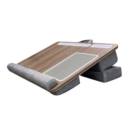 Portable Lap Laptop Desk with Pillow Cushion Laptop Lap Table with Mouse Pad and Phone Holder Fits Up to 17.3 Inches Laptop(Black)