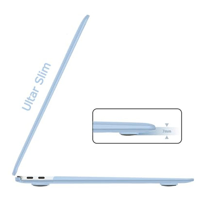 B BELK for MacBook Air 13 inch Case M1 2021 2020 2019 2018, Airy Blue | Model A2337 A2179 A1932, Matte Plastic Hard Shell for MacBook Air 13.3 inch Case with Keyboard Cover & Screen Protector - color: Airy Blue