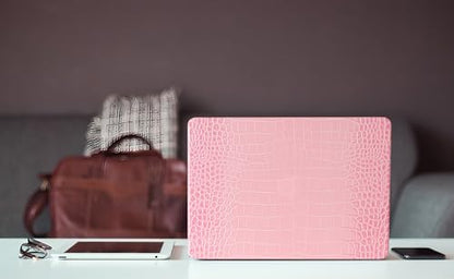 Crocodile Case for MacBook Air 13 inch 2026-2022 M5/M4/M3/M2 Logo Cutout | Model A3449 A3240 A3113 A2681, Texture Crocodile Aligator Skin Snakeskin PU Leather Hardshell & Keyboard Cover, Sakura Pink - color: ## Sakura Pink Crocodile