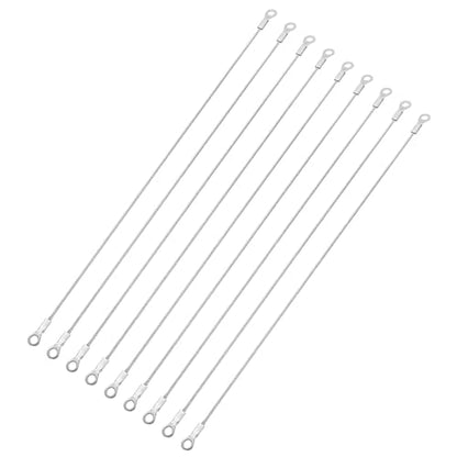 9 Pcs Security Cable Lock - Double Loop Cable (0.98 ft x 0.08 Inch) Vinyl Coated 304 Stainless Steel Safety Flexible Wire Rope Luggage Bike Anti-Theft Security Chain Lock, Silver - size: 0.98 ft x 0.08 Inch