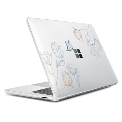 Case for 13.8 inch Microsoft Surface Laptop 7 2024 (Model: 2036), Protective Plastic Hard Shell Case + Keyboard Cover + Screen Protector + Webcam Cover for 13.8'' Microsoft Surface, Tulip - color: Tulip