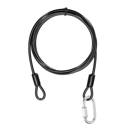PATIKIL Security Cable Lock (3/16" Dia 6.6ft, Black) Vinyl Coated 304 Stainless Steel Double Loop Flexible Wire Rope Safety Cable with Quick Links Locking Connectors - color: Black, size: 3/16" x 6.6ft