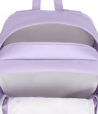 JanSport Main Campus FX Backpack - Travel or Work Bag w 15-Inch Laptop Pack with Leather Trim, Pastel Lilac - color: Pastel Lilac