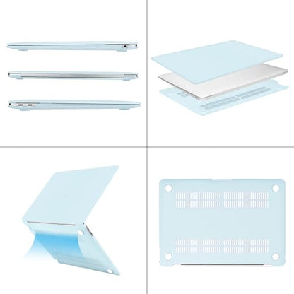 MOSISO Compatible with MacBook Air 13 inch Case 2022 2021 2020 2019 2018 Release A2337 M1 A2179 A1932 Touch ID, Plastic Hard Shell Cover Compatible with MacBook Air 13.3 inch Case, Cloud Blue - color: Cloud Blue