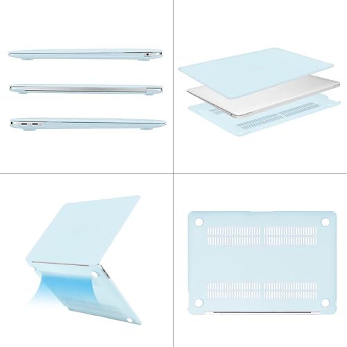 MOSISO Compatible with MacBook Air 13 inch Case M1 2022-2018 | Touch ID Plastic Hard Shell Cover Compatible with MacBook Air 13.3 inch Case, A2337 M1 A2179 A1932, Cloud Blue - color: Cloud Blue