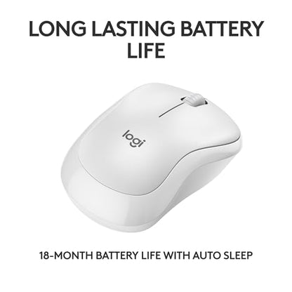 Logitech M240 Compact Silent Bluetooth Wireless Mouse - Off White | Bluetooth connectivity, no USB receiver, quiet clicks, 3 non-customizable buttons, 18-month battery life, PC Mac compatible - color: Off White, size: 1 Pack, style: Bluetooth