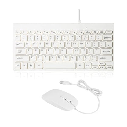 USB Wired Keyboard & Mouse Combo - Ultra-Thin Mini USB Mouse and Keyboard Combo(White)