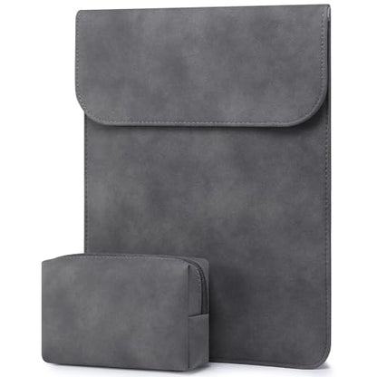 HYZUO 13.3-14 Inch Laptop Sleeve Case for MacBook Pro 14 M5/M4/M3/M2/M1 Pro/Max A3426 A3427 2026-2021, 13.3" MacBook Air/Pro, 13.5-13.8 Surface Laptop, HP Envy 13, Faux Suede Leather, Space Gray - color: Space Gray, size: 13.3-14 Inch