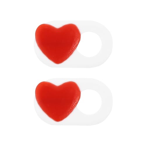 2 Pcs Ultra-Thin Abs Webcam Privacy Covers with Heart Pattern, Easy to Use Sliding Laptop and Tablet Camera Privacy Shutters, White Computer Web Camera Cover Slide