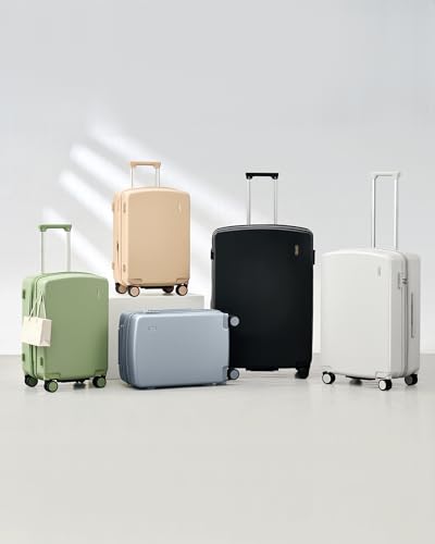 Hanke Expandable Luggage Sets 2 Piece, 20 and 28 Inch Hard Shell Suitcase | PC Hard Shell, 8 Spinner Wheels, TSA Lock, Side Hook, Wet Pocket, Nestable Storage, Family & Couple Travel - color: Jet Black, size: 20+28 Inch EXT