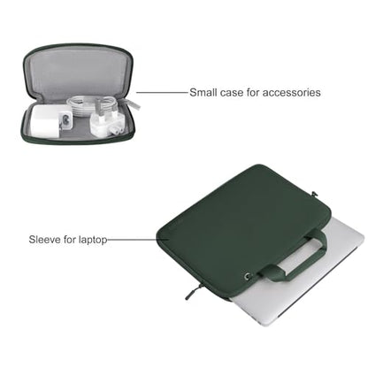 MOSISO Laptop Case 13.3 inch, 13-13.3 inch Laptop Sleeve Bag, Emerald Green | Compatible with MacBook Air/Pro 13 / Pro 14, HP Dell ASUS, Neoprene Carrying Computer Bag with Handle&Detachable Small Case - color: Emerald Green, size: 13.3 inch