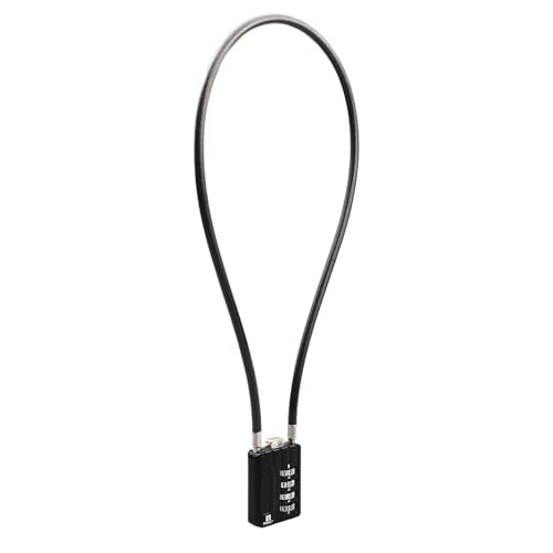 RESET-201 4-Digit Cable Padlock, 20 in 50cm 5mm Cable Loop, 1 Pack | 20 in 50cm flexible 5mm cable loop reaches wider items for everyday light-duty secondary locking. - size: 50cm(20 inch)Cable
