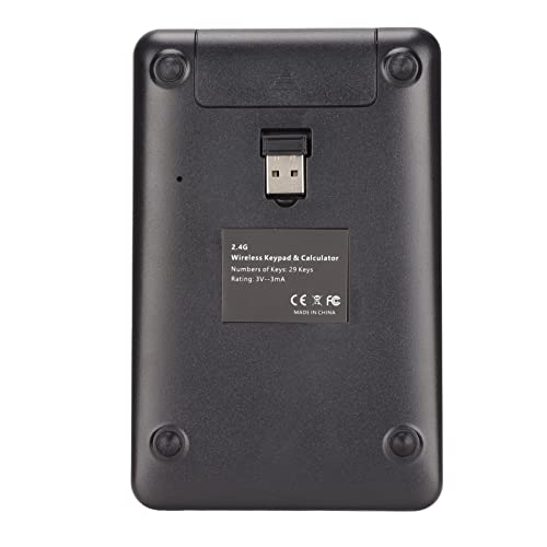 Focket Number Pad, 2.4GHz Wireless Numeric Keypad, Solar Powered Ergonomic 29 Keys USB Number Pad with Plug and Play Portable Design for Laptop PC Desktop Computer