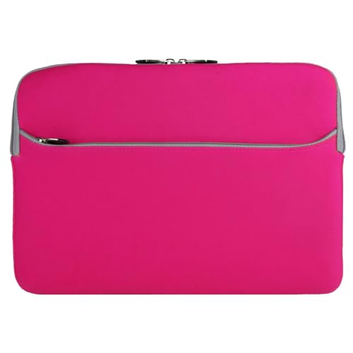 13 inch Laptop Sleeve, Shock and Water Resistant Neoprene Case with Dual Zippers, Front Accessory Pocket for 13.3 Inch Laptops and Tablets - color: Magenta