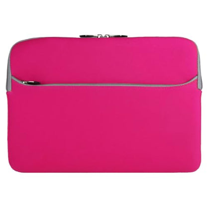 Neoprene Laptop Sleeve for 13 13.3 Inch Devices, Dual Zipper Shock Resistant Computer Pouch, Water Resistant and Lightweight Protective Bag for Men and Women - color: Magenta