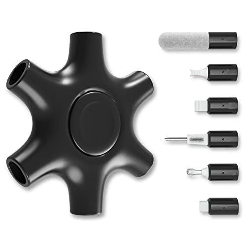 iPhone Cleaning Kit for Charging Port Cleaner,Lightning Charger Connector | Speaker Cable,AirPod Pro Cell Phone，Cleaning Putty，Repair Restore Tool,Thin Cleaning Brushes,Microfiber Cloths,Port Pick - color: Black