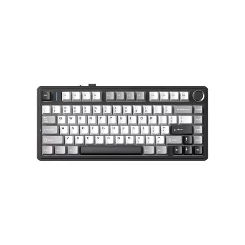 F75HE Mechanical Keyboard Magnetic Switch 75% 80 Keycaps 8K Polling Rate Tri-Mode RGB Hot Swap F75 Wireless Gaming Keyboard(Black and Gray) - color: Black and Gray