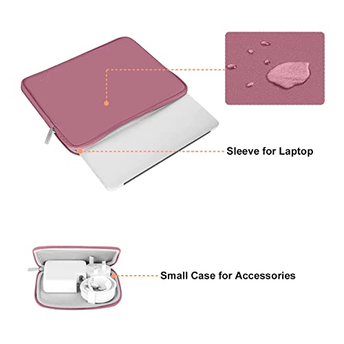 MOSISO Laptop Case 13 inch, 13 inch Laptop Sleeve with Small Case | Compatible with MacBook Neo / Air M5 M4 M3 M2 M1 2026-2018 / Pro M2 M1 2026-2016, Neoprene Computer Sleeve Bag, Dusty Rose - color: Dusty Rose, size: 13 inch