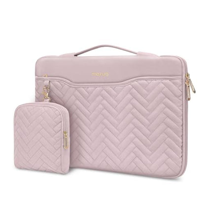 MOSISO 14 inch 360 Protective Laptop Case, 14 inch Laptop Sleeve, Pink | Compatible with HP Lenovo Dell ASUS Acer, HP Stream, Dell Latitude, Lenovo, Rectangle Quilted Bag & Pocket & Small Case - color: Pink, size: 14 inch