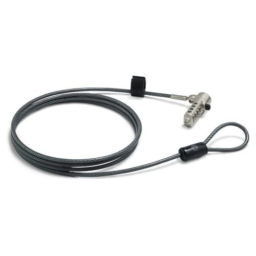 HP Essential Nano Combination Cable Lock - 6 ft Cable - 4-Digit - Combination Lock - Vinyl, Galvanized Steel - for Notebook