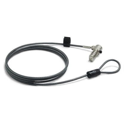 HP Essential Nano Combination Cable Lock - 6 ft Cable - 4-Digit - Combination Lock - Vinyl, Galvanized Steel - for Notebook