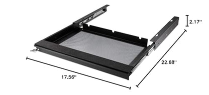 Penn Elcom Under Desk Laptop Drawer, Lockable, for 20” Laptops - Premium Sliding Security Drawers - Model EX-6171B - color: Black