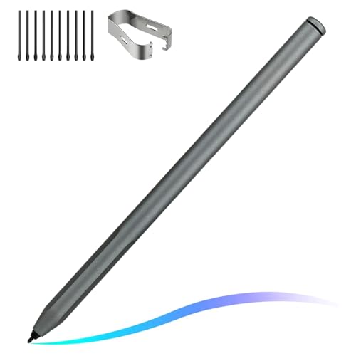 EMR Stylus Pen for Remarkable 2 / Remarkable 1, Kindle Scribe, BOOX Tablets, Battery-Free with Digital Eraser, 4096 Pressure Levels, Magnetic Pen Holder, 10 Replacement Nibs Included, Gray - style: 10 Pencil Tips-gray