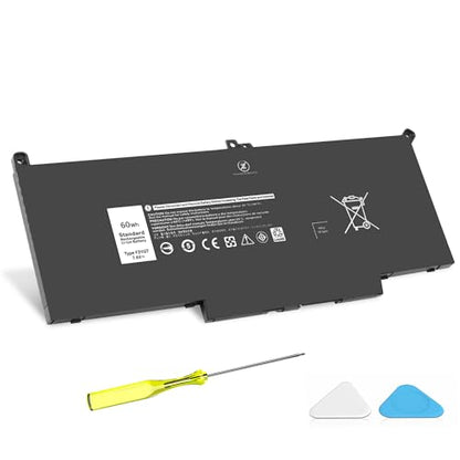 F3YGT 60WH Latitude 7480 7490 Battery 2X39G Replacement for Dell Latitude 12 7000 7280 7290/13 7000 7380 7390 P29S002/14 7000 7480 7490 P73G002 Series DM3WC KG7VF P73G DM6WC [60Wh/7.6V] - size: 9.6*4.13*0.21inch F3YGT
