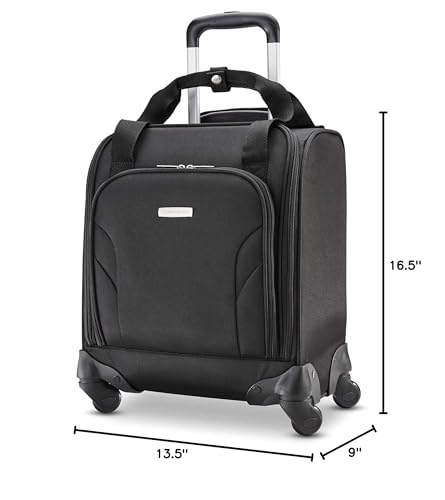 Samsonite Underseat Carry-On Spinner With USB Port, Jet Black, One Size - color: Jet Black