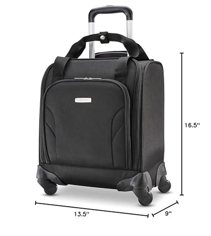 Samsonite Underseat Carry-On Spinner With USB Port, Jet Black, One Size - color: Jet Black