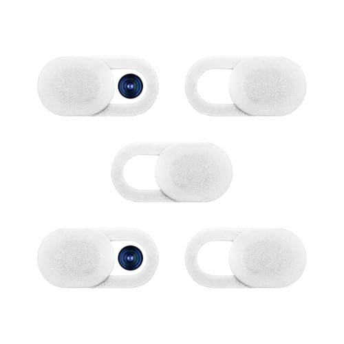 5Pcs Ultra-Thin 0.03 Inch Webcam Cover Slide, Privacy Security Camera Blocker, Strong Adhesive Laptop Phone Tablet Camera Cover for Pro iPhone iPad iMac PC Accessories-White - color: White