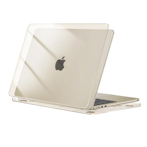 MOSISO Compatible with MacBook Air 13 inch Case M5 2026 M4 M3 M2 2025-2022 | A3449 A3240 A3113 A2681, Scratches-Resistant Protective Hard Shell for MacBook Air 13.6 inch Case, Crystal Starlight - color: Crystal Starlight