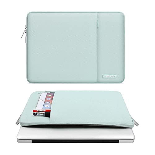 MOSISO Laptop Case 12.3 inch, 11-11.6 inch Laptop Sleeve Bag with Pocket | Compatible with MacBook Air 11.6, Acer HP Dell Lenovo Samsung, Surface Pro, Polyester Vertical Computer Bag, Mint Green - color: Mint Green, size: 12.3 inch