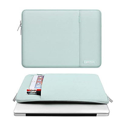 MOSISO Laptop Case 12.3 inch, 11-11.6 inch Laptop Sleeve Bag with Pocket | Compatible with MacBook Air 11.6, Acer HP Dell Lenovo Samsung, Surface Pro, Polyester Vertical Computer Bag, Mint Green - color: Mint Green, size: 12.3 inch