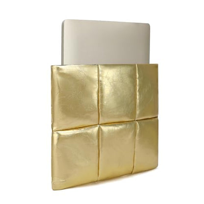 13.3-14 Inch Puffy Laptop Sleeve,Gold | Compatible with MacBook Pro 14 M5 M4/M3/M2/M1 Pro/Max 2026-2021, MacBook Air M4 M5 2025 M3 M2 M1 - color: Glod, size: For 13"-14" MBA/MAP M4 M3 M2 M1