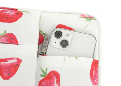 360° Protective Laptop Sleeve Case Bag with 3 Pockets,Handle and Luggage Strap for MacBook Air 13 inch,13.3 inch HP Dell Lenovo Notebook (Strawberry) - color: Strawberry, size: 12.5 inch-13.5 inch
