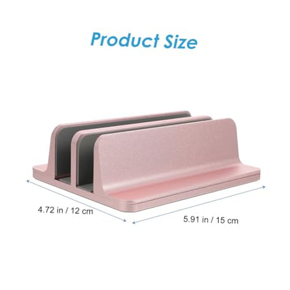 SHINEOFI Laptop Stand with Dual Slots Durable Vertical Holder for Desk Home Office Stable Tablet Base Compatible with MacBook and Notebooks