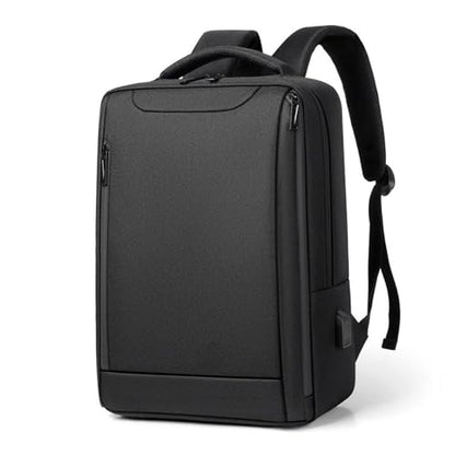 LINGYUE Business Laptop Backpack With USB Charging Port, Waterproof Durable Travel Backback For Men & Women, Anti-Scratch Computer Bag Fits 15.6 Inch, Ideal For Work, And School(Black)