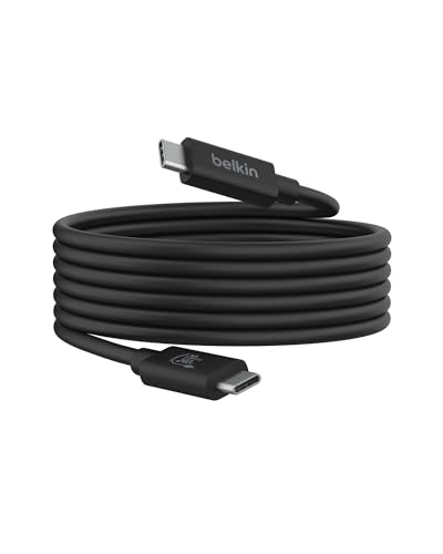 Belkin USB-C to USB-C Cable, USB4, 6.6ft | High-speed data transfer and charging, compatible with MacBook, iPad, Samsung Galaxy, and Windows laptops - style: 6.6 ft
