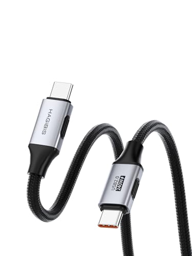 Hagibis 240W Fast Charging Cable, Flexible Slim USB Type C Cable 480Mbps Data Transfer USB-C Cord for iPhone 17 16 15 Pro Max, MacBook Pro Air, Galaxy S25, S25+, Huawei, Xiaomi (0.5ft) - size: 0.5ft