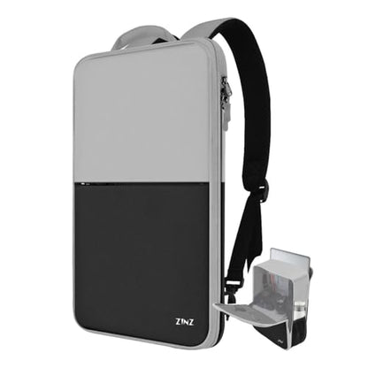 Slim & Expandable Laptop Backpack 17 inch Travel Business Backpack Water Resistant Daypack Bookpack for Most 17 inch NoteBooks，Gray&Black - color: Gray Black