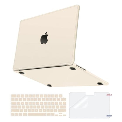 MOSISO Anti-Crack Case for MacBook Air 13 inch M5 M4 M3 M2 2026-2022 | 3 in 1 Kit Anti-Fingerprints Reinforced TPU Bumper Hard Shell for MacBook Air 13.6, A3449 A3240 A3113 A2681, Starlight Clear - color: Starlight Clear