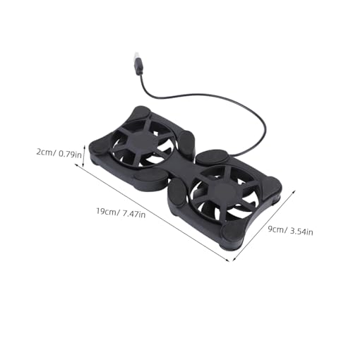 Portable Foldable Laptop Cooler USB Fans Lightweight Notebook Cooling Mat Strong Heat Dissipation Space-Saving Design Non- Protective Pads Black