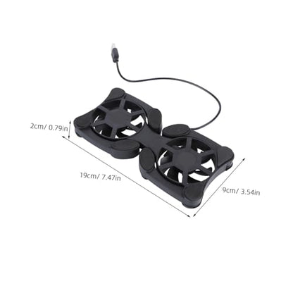 Portable Foldable Laptop Cooler USB Fans Lightweight Notebook Cooling Mat Strong Heat Dissipation Space-Saving Design Non- Protective Pads Black